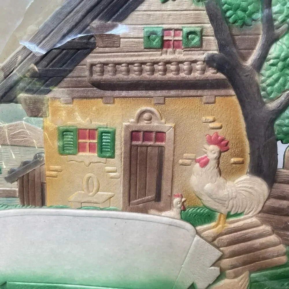 Vintage German Die Cut Embossed Calendar Topper Wall Art 1950s Advertising